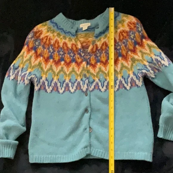 Fair Isle wool cardigan sweater XS - Picture 4 of 9